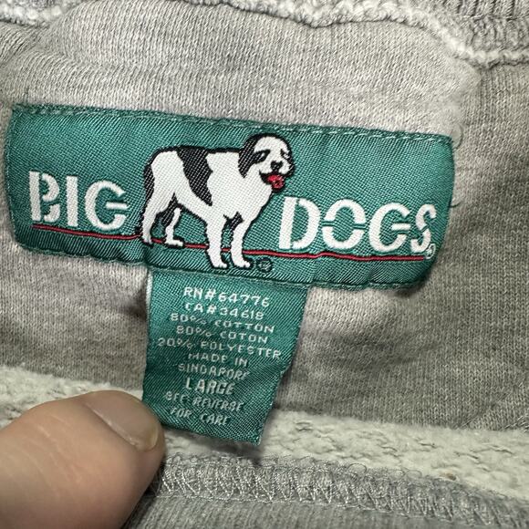 VTG Big Dogs Sweatshirt Nothin' But Net Basketball Gray Men's Size Large 90s - Picture 3 of 8